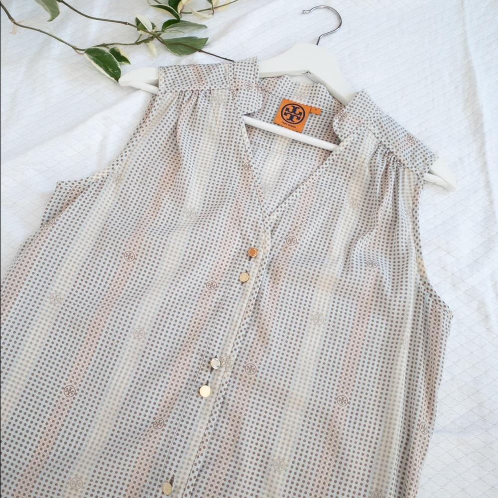 New Tory Burch  silk blouse top sz 8 (s11)